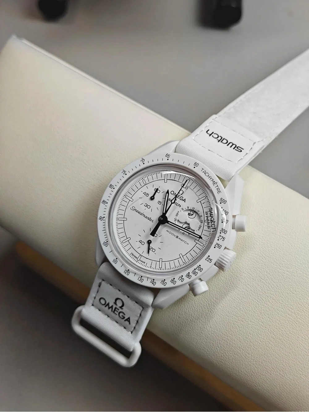 Swatch Omega MoonSwatch White and Black Chronograph Watch Set